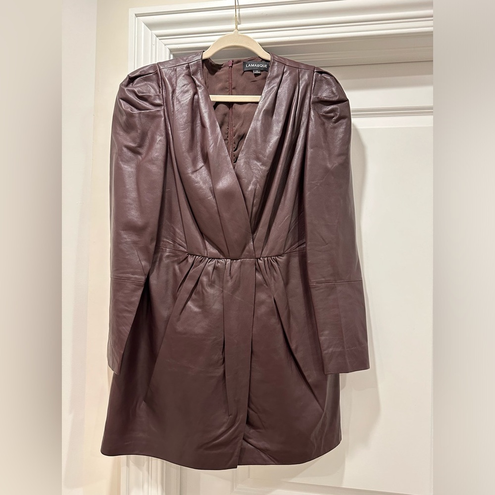 Lamarque plum, leather dress